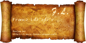 Francz Lázár névjegykártya